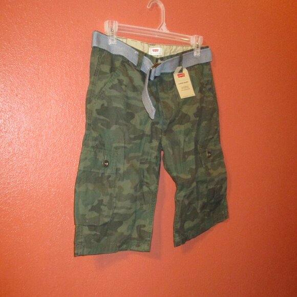 Levi NEW Men Size 28 Black Green Brown Pockets Camouflage Cargo Shorts - Picture 6 of 8